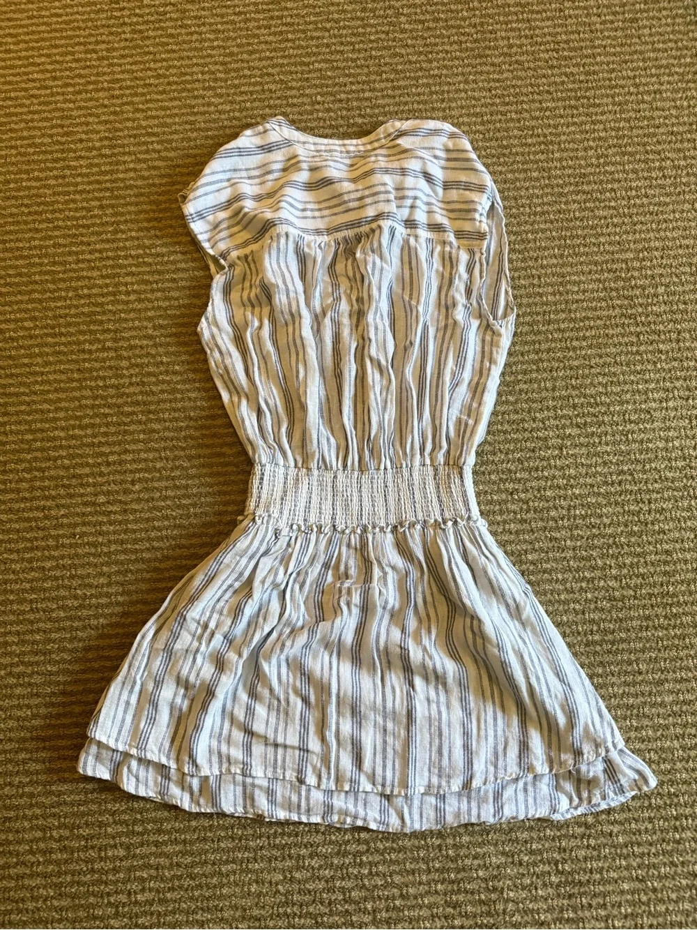 Rails Striped Sleeveless Dress in White and Blue